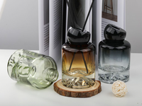 Nouvelle Bouteille Vide en Verre de Luxe 120ml, Forme Volcan, Élégante et Haut de Gamme, pour Diffuseur à Bâtonnets ou Emballage d'Huile Parfumée