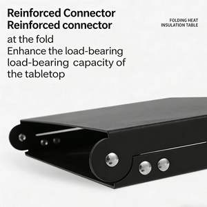 Table de camping pliante légère, portable, en acier inoxydable, table de pique-nique d'extérieur, antidérapante, robuste, pour barbecue, pêche, randonnée, voyage - Product Image 2