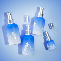 Bouteilles de distributeur de nettoyage d'épaule inclinée en verre de luxe personnalisé noir mat ambre 30ml 50ml 100ml 120ml