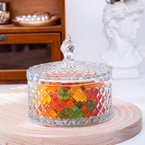 Luxe Moderne Diamant Goutte D'eau Forme De Stockage Pot De Fermentation En Gros Cristal Cuisine Deli Verre Clair Couleur Alimentaire Maison <span class=keywords><strong>YAF</strong></span> - Product Image 5