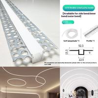 Profilé LED moderne en aluminium flexible avec diffuseur en silicone pour éclairage de villa, canal flexible pour moulures murales et plafond courbés