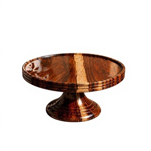 Luxury centerpiece Round Wood Cake Stand Handmade Pedestal Dessert Display <b>for</b> Wedding Birthday Party <b>Table</b> <b>for</b> hotel - Product Image 1