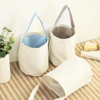 Sacs seau de Pâques vierges par sublimation Sac panier de bonbons fourre-tout Halloween Lin transportant des oeufs Cadeau Chasse Sac à main Décoration de fête