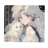 Tapis de souris en verre trempé étanche antidérapant personnalisé accessoire PC pour tapis de bureau de jeu style anime/dessin animé