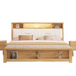 Cama Moderna Nórdica King Size de Madera de Roble Sólido, Muebles de Dormitorio de Hotel, Cama de Madera Natural para el Hogar, Marca Cia Factory - Product Image 2