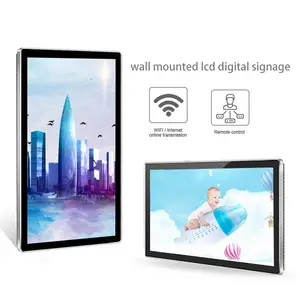 Pantalla de publicidad LCD montada en la pared Wifi de alta resolución ultrafina para tienda minorista