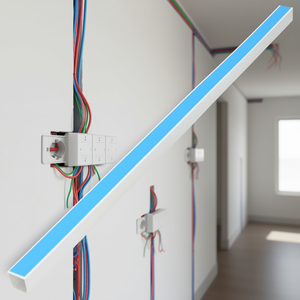 Canalina per cavi autoadesiva in PVC 0,6 x 0,4 pollici, 98,4 piedi, per condotti di cablaggio, bianca rigida - Product Image 2