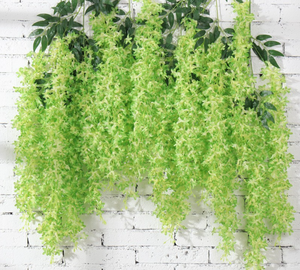 Flores Artificiales de <span class=keywords><strong>Glicina</strong></span> Baratas, Enredadera Blanca Colgante, Glicinia de 110 cm, Decoración para el Hogar, Jardín, Bodas, Navidad, Pascua, Fiestas y Actividades - Product Image 2