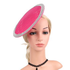 Haute qualité thé fête diamant clouté Polyester Kentucky Derby Fascinator chapeaux avec pinces à cheveux pour les femmes fête décoration quotidienne - Product Image 4