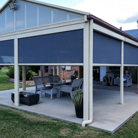 Cortinas de Tela para Patio Impermeables Más Vendidas, Persianas Enrollables Motorizadas para Exteriores Resistentes al Viento