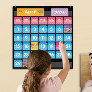 Calendario de Bolsillo Rectangular Minimalista, 25x24 Pulgadas, 44 Bolsillos, Material de PVC, Gestión del Tiempo, Tablero para el Aula, Regreso a Clases - Product Image 6