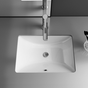 Lavabo Rettangolare da Incasso in Ceramica Bianca per Progetti Alberghieri - Product Image 3