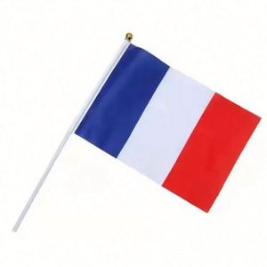 Promotional Double Sided Printed Design All Countries France <b>Mini</b> <b>Hand</b> Waving Flags Polyester Custom Logo Portable for Events - Product Image 3