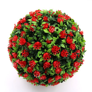 Bola de Topairy de boj de hierba Artificial de alta calidad, Bola de flor rosa de boda hecha a mano, decoración colgante de techo para interiores y exteriores - Product Image 4