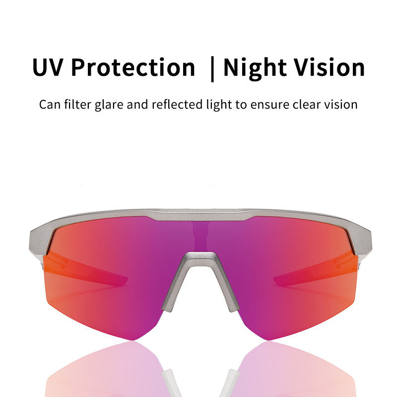 OEM TR90 Polarized Cycling Glasses Oversized UV400 Custom Logo Bulk Protection Sport Sunglasses