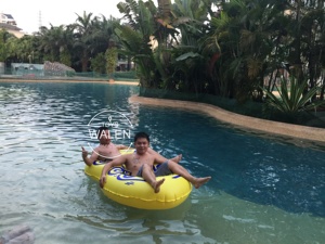 Double <strong>River</strong> <strong>Run</strong> 1-Person <strong>Inflatable</strong> <strong>Floating</strong> Water Lounge Tube Orange Blue 76&quot;*48&quot; - Product Image 2