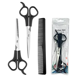 Set di forbici per parrucchieri manico in plastica in acciaio inossidabile forbici da barbiere pettine accessori per barbiere forbici per parrucchieri da salone