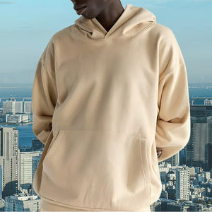 Sudadera con capucha recortada desgastada con logotipo personalizado ropa de calle de algodón de peso pesado para fabricación al por mayor de efecto de pulverización de impresión de hojaldre - Product Image 3