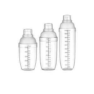 Portable PC Bubble Tea Beverage Shake Cup 500ml/700ml/1000ml with <strong>Measuring</strong> Scale and Stainless Steel Pressure Juicer - Product Image 2