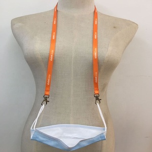 Sublimation imprimé polyester <span class=keywords><strong>personnalisé</strong></span> support de sangle de <span class=keywords><strong>cou</strong></span> masque <span class=keywords><strong>porte</strong></span>-clés lanière - Product Image 1