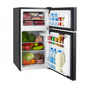 Réfrigérateur compact à congélateur supérieur de 138 L, design personnalisé, dégivrage automatique, petit réfrigérateur à double porte, réfrigérateur de cuisine pour la maison - Product Image 1