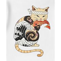 T-shirt graphique japonais FOXA pour hommes, manches courtes, jersey de coton, design streetwear, impression numérique