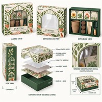 Boîte à café rigide personnalisée avec logo, base et couvercle, emballage cadeau, impression CMYK, laminage brillant