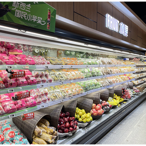 Réfrigérateur-<span class=keywords><strong>congélateur</strong></span> <span class=keywords><strong>vertical</strong></span> multi-étagères à refroidissement par air, 4 niveaux, pour supermarché, boissons, légumes, fruits - Product Image 6