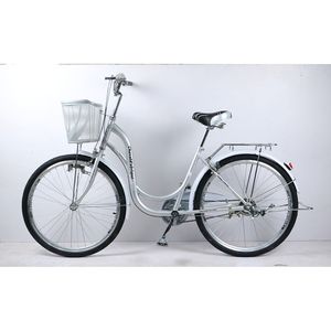 <span class=keywords><strong>Vélo</strong></span> de ville 24/26 avec panier, cadre en acier carbone <span class=keywords><strong>ultra</strong></span> <span class=keywords><strong>léger</strong></span>, simple vitesse, <span class=keywords><strong>vélo</strong></span> pratique pour <span class=keywords><strong>femme</strong></span> - Product Image 1