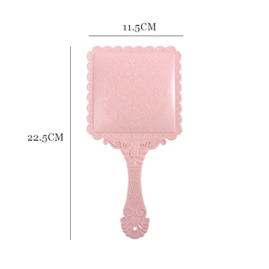 Miroir de <span class=keywords><strong>maquillage</strong></span> vintage en plastique, miroir carré orné avec poignée, esthétique, couleur personnalisée, logo, vente en gros, en vrac - Product Image 2