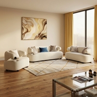 Canapé d'angle carré moderne de luxe en tissu avec pieds en bois foncé, rembourré, durable et confortable pour salon