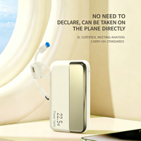 Câbles intégrés et certifiés 3C, charge rapide PD 22,5 W, 10000 mAh, batterie externe compacte