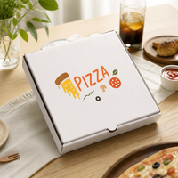 Caja de Pizza Blanca con Orificios de Ventilación, Estructura para Llevar, Papel Corrugado, Venta de Pizza para Camiones de Comida, Bajo MOQ, Suministro para Comidas Familiares de Pizza