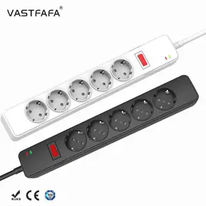 Vastfafa Eletronic cord 5AC plug fire prevention surge protector power strip eu plug for home office