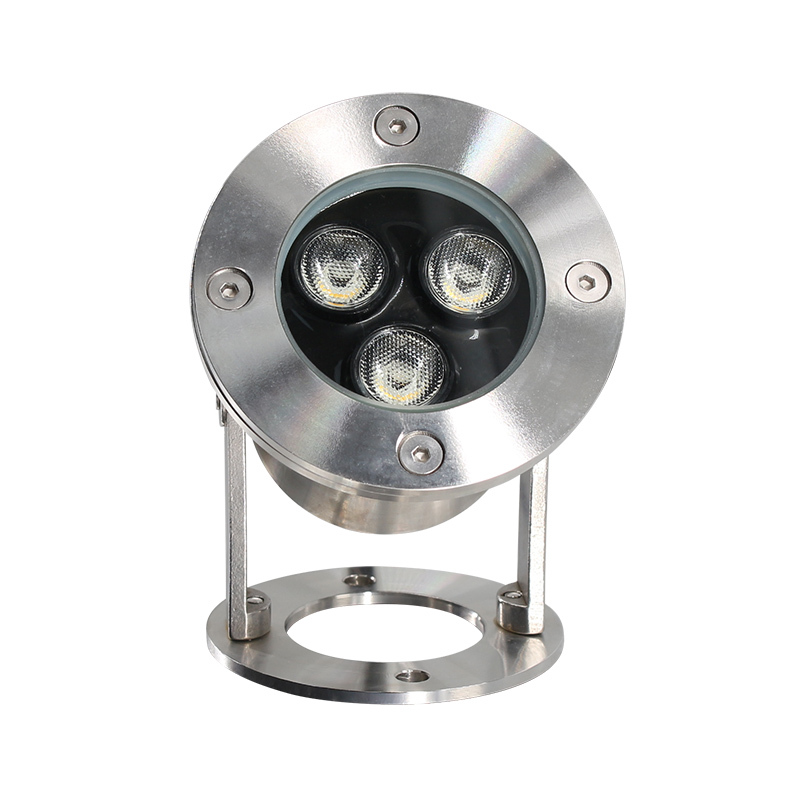 Full Color RGB 3W 12V LED Underwater Pool Lights DMX Control 304 Stainless Steel Body IP68 Rated Outdoor Waterproof
