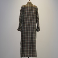 Robe chemise longue à col boutonné et à carreaux pour femme, 100% Lyocell, à carreaux verts, coupe oversize, avec fente latérale, style tunique