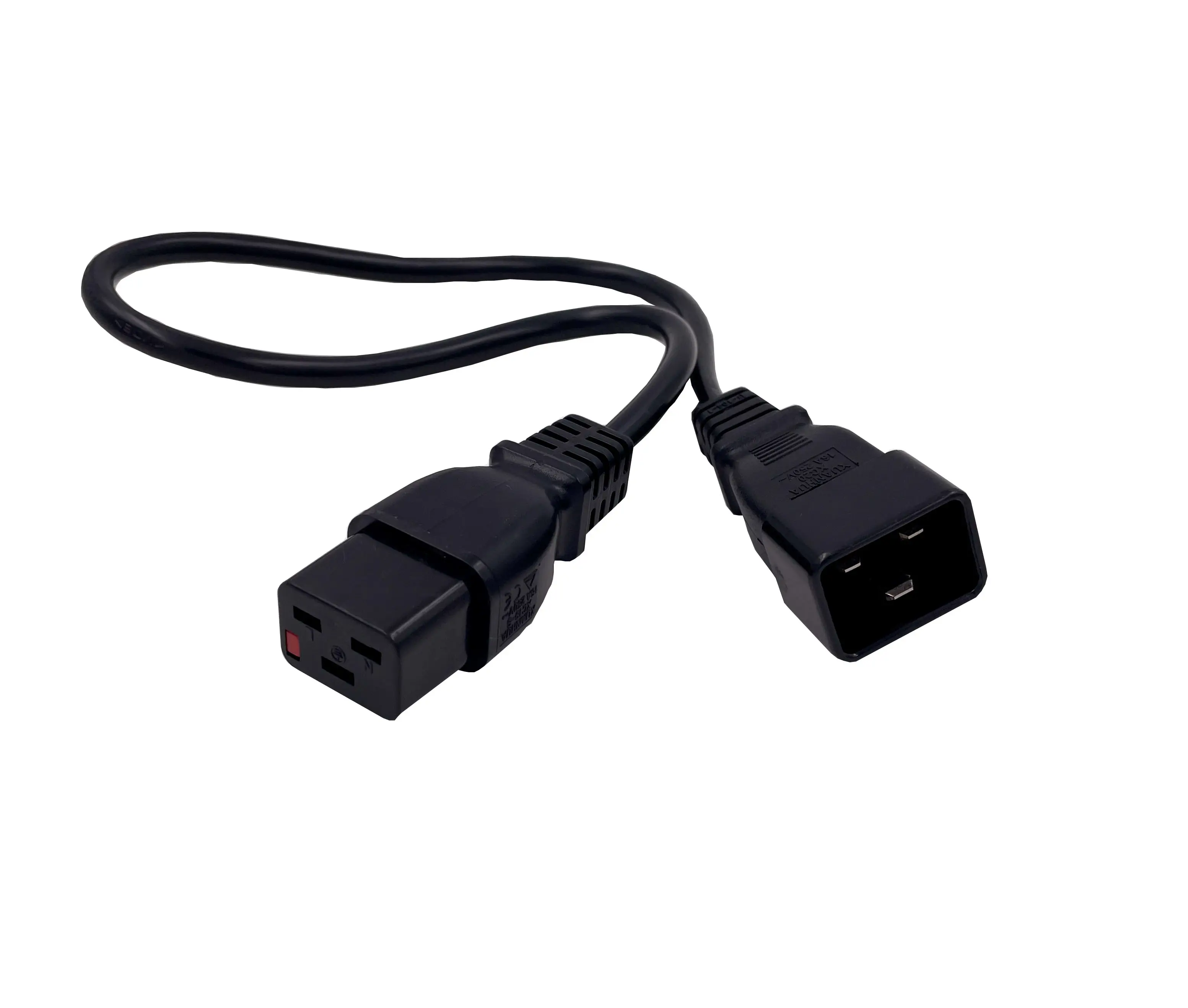 Secure IEC Power Cord Lock C19 to IEC C20 Computer power cable
