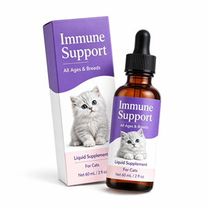Supporto Immunitario Liquido per Gattini OEM a Basso MOQ con L-Lisina, Beta-Glucano, Colostro e Zinco per la Salute Respiratoria e il Potenziamento della Vitalità - Product Image 1