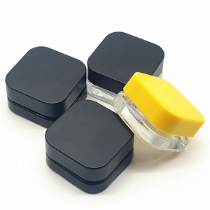 Jiaxing <span class=keywords><strong>vetro</strong></span> Qube 5ml barattolo antiaderente <span class=keywords><strong>vetro</strong></span> cera 9ml tappo quadrato concentrato etichetta barattolo contenitore barattolo - Product Image 5