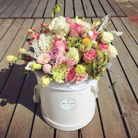 Coffret de 3 boîtes cylindriques portables en papier pour fleurs, emballage de luxe pour bouquets de roses, boîte cadeau vide