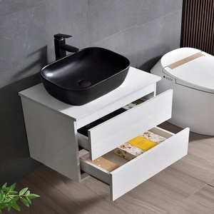 <span class=keywords><strong>Meuble</strong></span>-lavabo mural moderne pour <span class=keywords><strong>salle</strong></span> <span class=keywords><strong>de</strong></span> <span class=keywords><strong>bain</strong></span> complète, 800 mm, en <span class=keywords><strong>bois</strong></span> <span class=keywords><strong>massif</strong></span>, MDF, contreplaqué, écologique, avec lavabo et plan <span class=keywords><strong>de</strong></span> travail inclus - Product Image 3