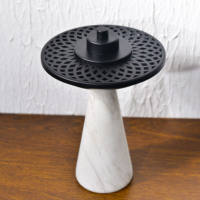 Brûleur d'encens moderne en marbre, brûleur de Bakhoor, support d'encens en métal ajouré, décoration arabe pour villa, hôtel, cadeau de Ramadan
