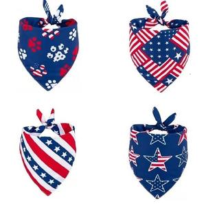 الأعلى مبيعًا بالجملة ربطة عنق على شكل كلب للاحتفال بيوم الاستقلال بشعار مخصص على شكل مثلث أزرق ربطة عنق على شكل كلب منسوجة إكسسوارات وشاح عليه علم الولايات المتحدة الأمريكية - Product Image 4