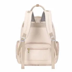 Bolsa de fraldas de bebê nova designer de luxo acolchoada à prova d'água para mamãe com USB mochilas de viagem femininas