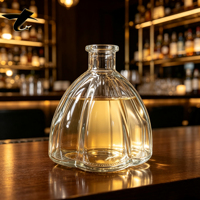 Bouteille en verre transparente de 300 ml avec bouchon à vis, flacon de luxe vide pour diffuseur de parfum, bouteille en verre pour spiritueux et brandy