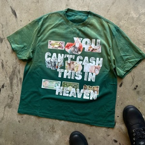 T-shirt ample et lourd de style streetwear, design vierge, délavé à l'acide, 100% coton, écologique, pour homme - Product Image 4