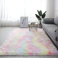 Fluffy Dying Colors Carpets Living Room Rugs Large Size Carpets and Rugs