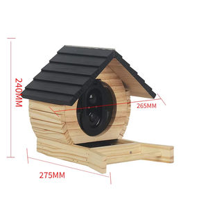 Nichoir en bois pour jardin Cage en bois de pin avec trous de visualisation et fermeture à bouton de plate-forme debout pour cour - Product Image 2