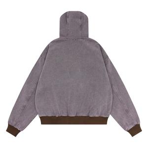 Chaqueta con Capucha de Lona Gruesa con Lavado Ácido, Estilo Hip Hop, para Hombre, Resistente al Viento, Transpirable y Ecológica, para Otoño - Product Image 3