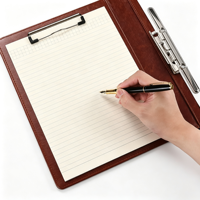 Carpeta de Cuero PU Personalizable A4, Carpeta de Documentos de Negocios con Doble Clip Metálico para Oficina, Logotipo Corporativo Personalizado